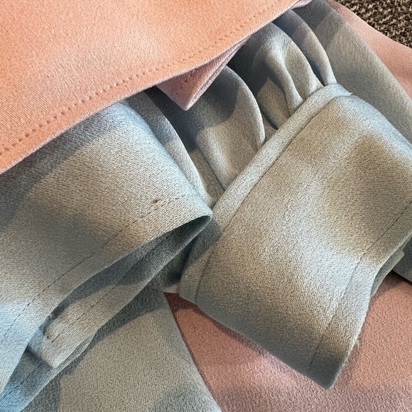 AlexaChung Pink Blue Pointed Collar Color Block Pastel Satin Shirt US 8 - Picture 12 of 13